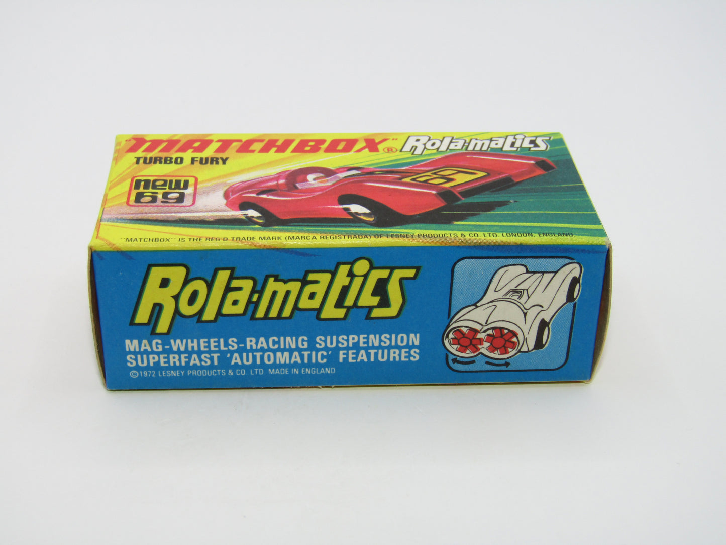 Matchbox Superfast 69B Turbo Fury "86" Label from no 61B Blue Shark