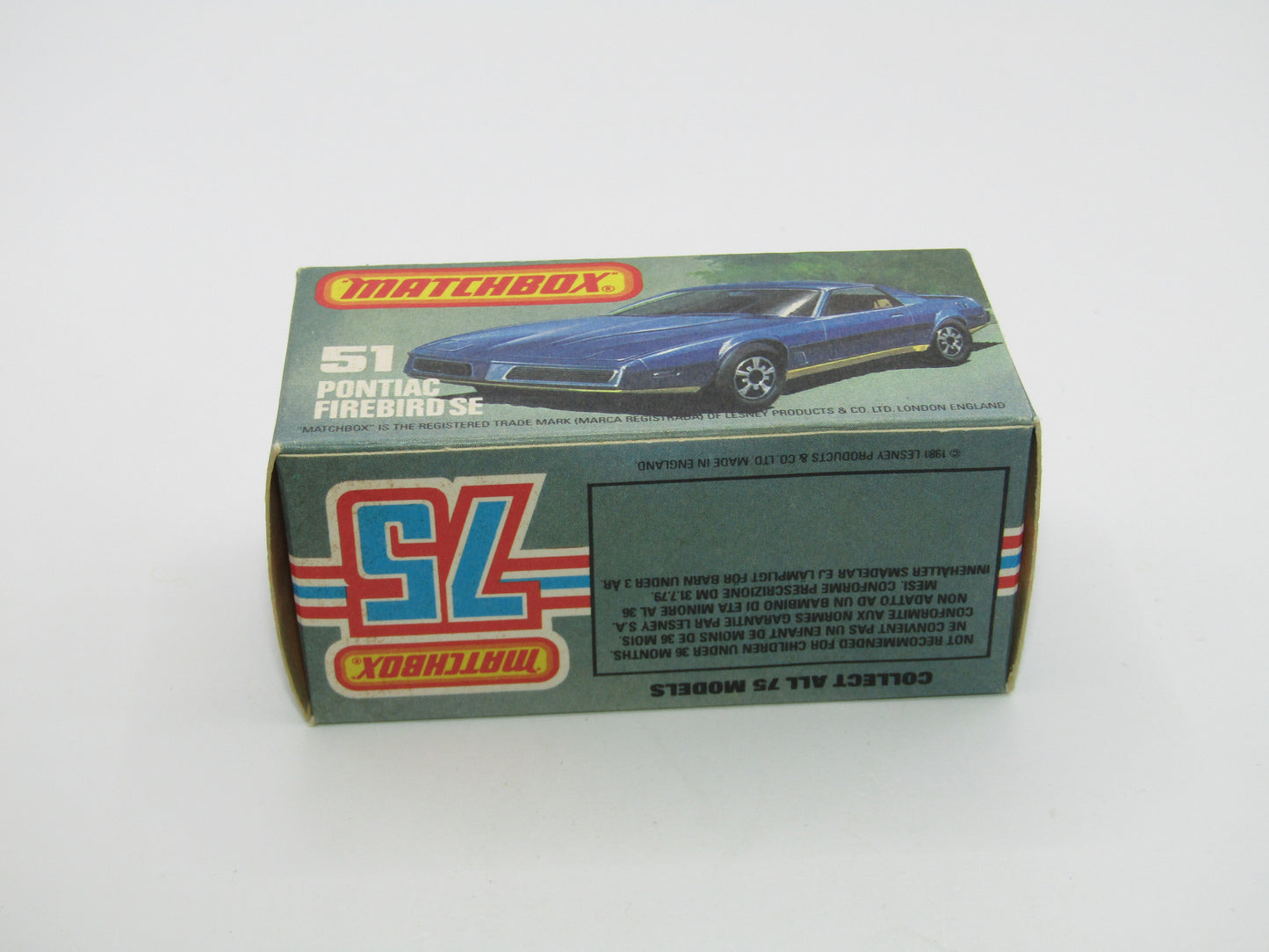 Matchbox Superfast 51D Pontiac Firebird SE Tan Interior AMBER Windows