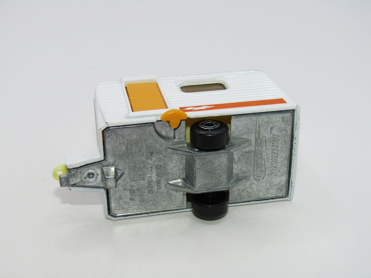 Matchbox Superfast 31C Caravan Orange Seagull Labels Light Yellow Interior