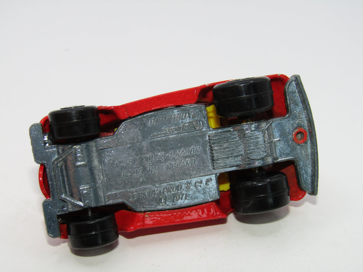 Matchbox Superfast 31B Volks-dragon Red Yellow Interior No labels