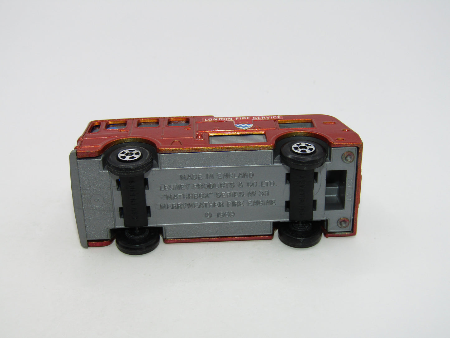 Matchbox Superfast 35A Merryweather Fire Engine Metallic Red Narrow Wheels
