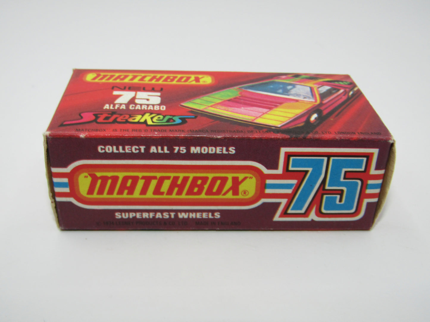 Matchbox Superfast 75B Alfa Carabo LIGHT Pink Streakers Tampo