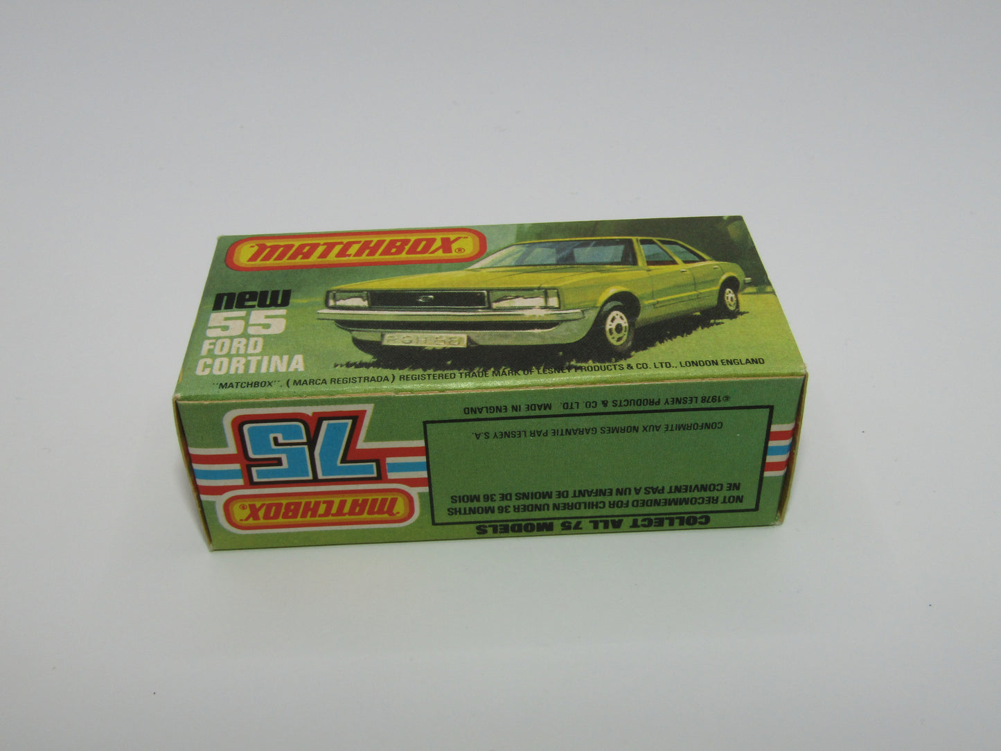 Matchbox Superfast 55D Ford Cortina Red GLOW Windows UNPAINTED Base