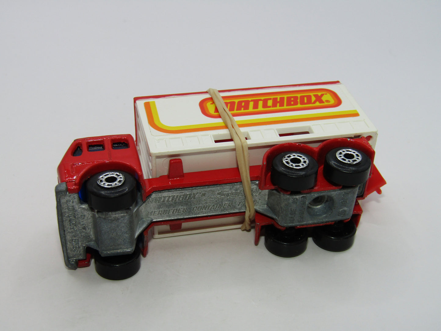 Matchbox Superfast 42C Mercedes Container Truck Matchbox REVERSED Labels