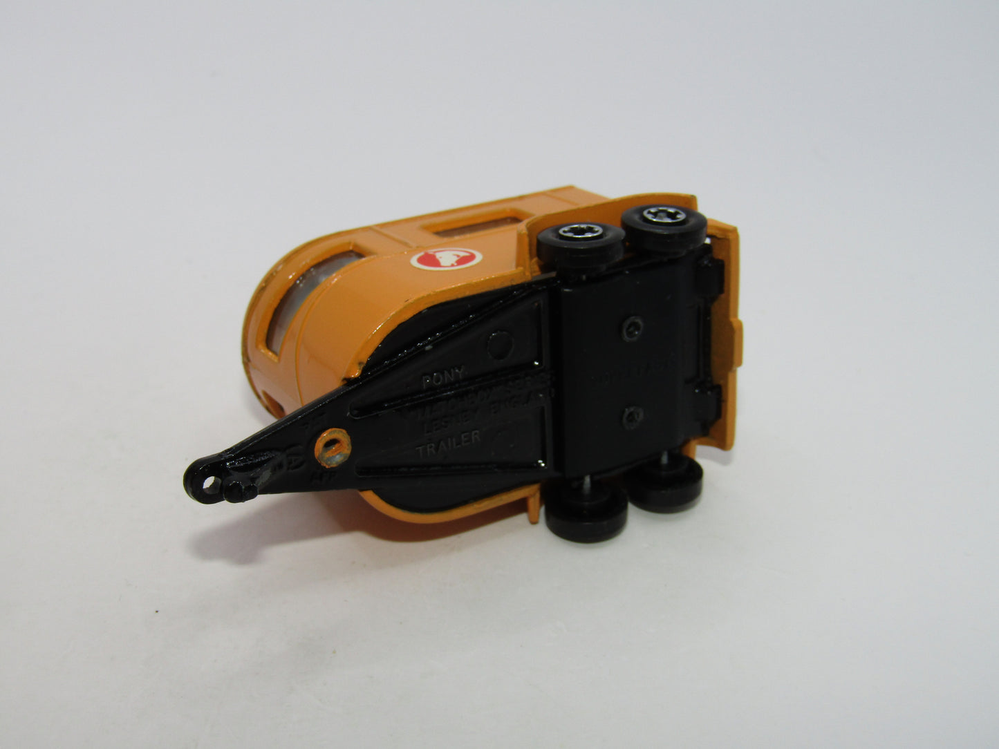 Matchbox Superfast 43A Pony Trailer Orange Centre Cut Wheels Gloss Black Base