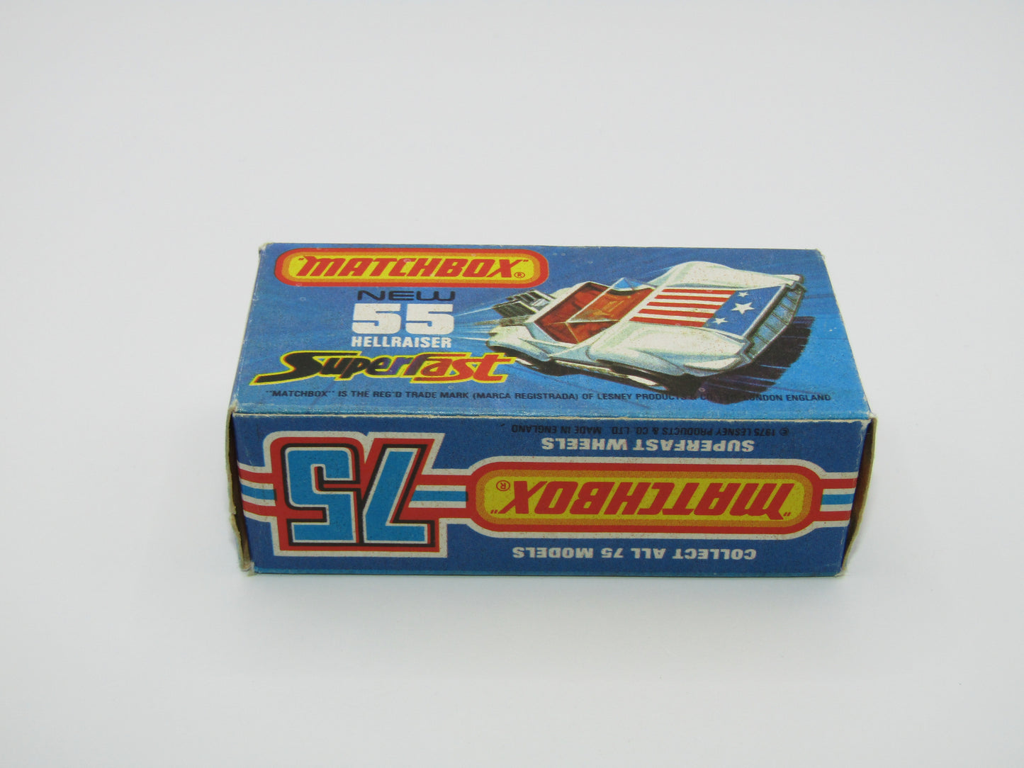 Matchbox Superfast 55C Hellraiser Blue NO LABELS Silver base