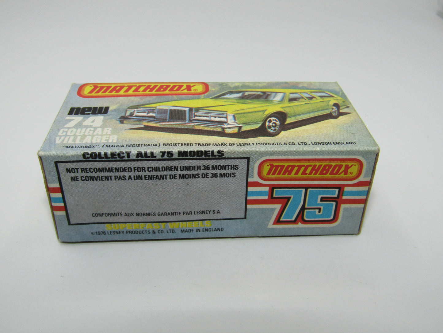 Matchbox Superfast 74C Cougar Villager Medium Metallic Green DARK YELLOW Interior Clear Windows
