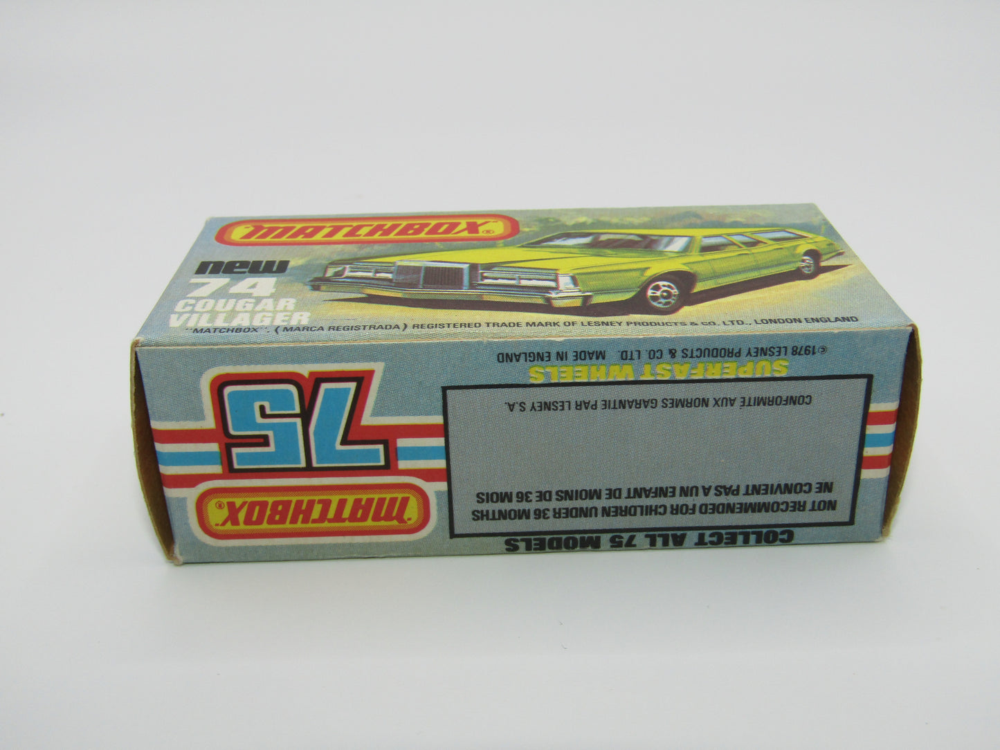 Matchbox Superfast 74C Cougar Villager DARK MATT Green Yellow Interior AMBER Windows