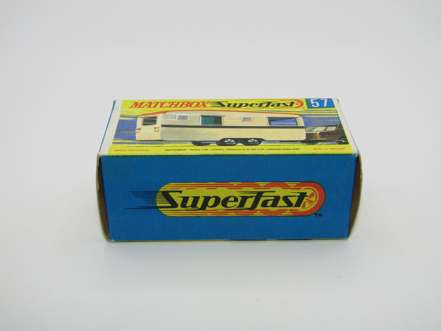 Matchbox Superfast 57B Eccles Trailer Caravan Tan Stripe & Flower