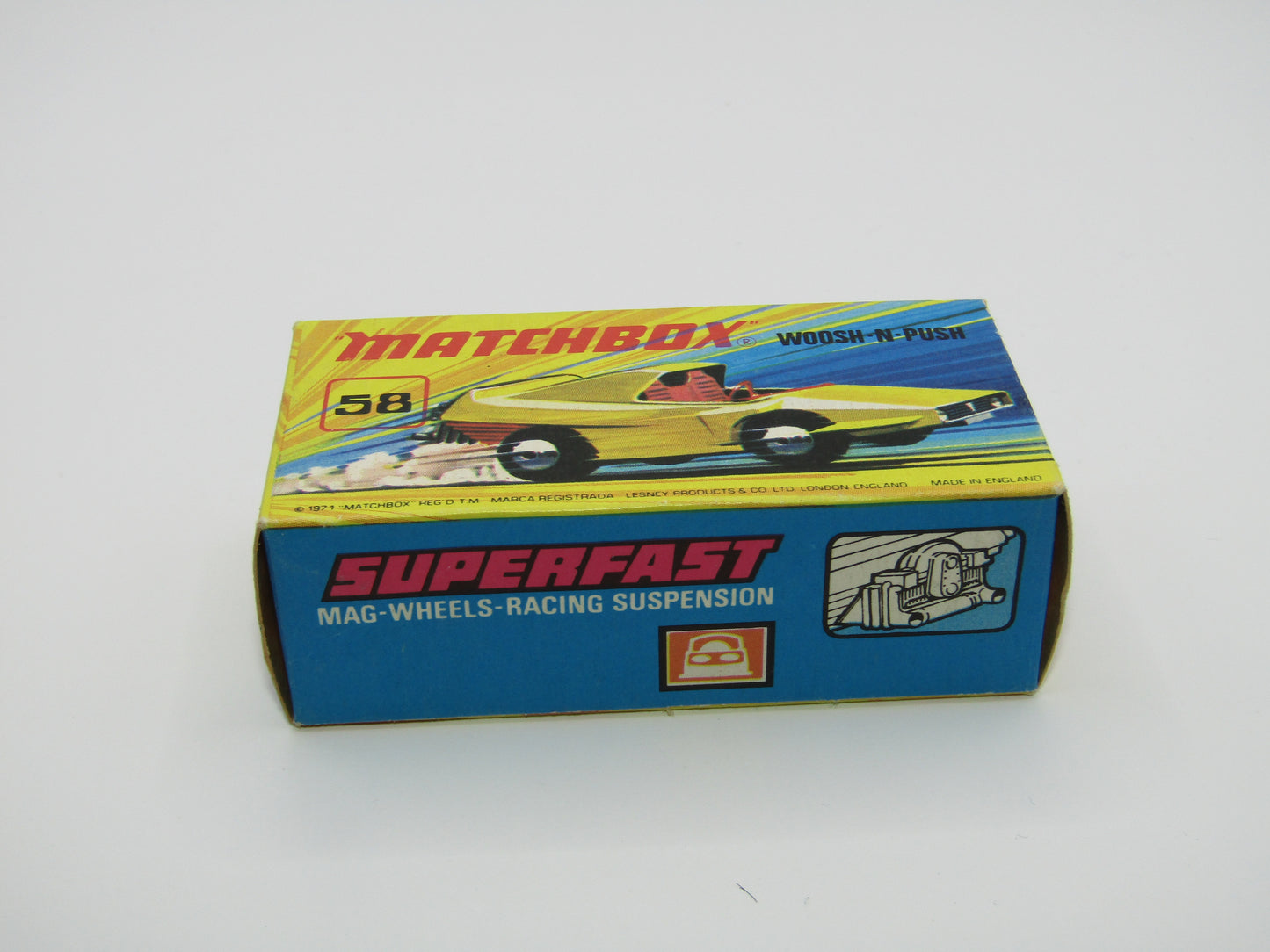 Matchbox Superfast 58B Woosh N Push RED Flower Label