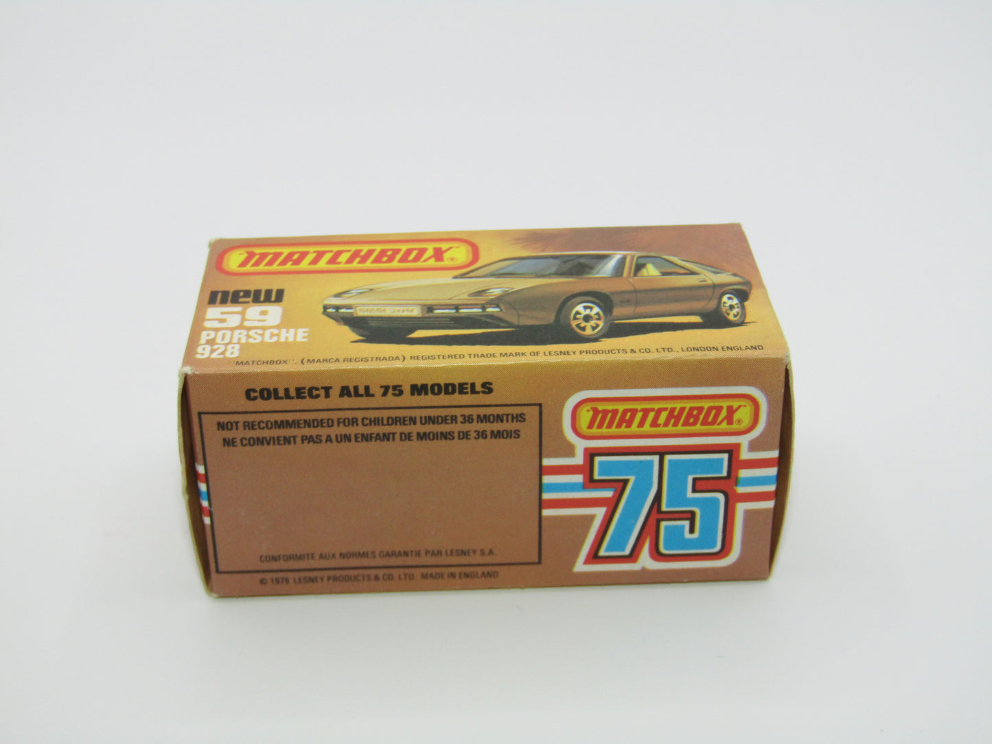 Matchbox Superfast 59C Porsche 928 Gold ORANGE Windows Black Base