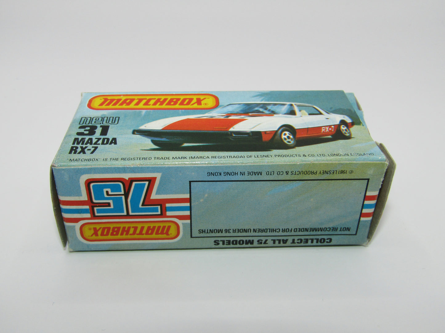 Matchbox Superfast No 31D Mazda RX-7 Thin Red Stripe 5 Spoke Wheels USA Picture Box