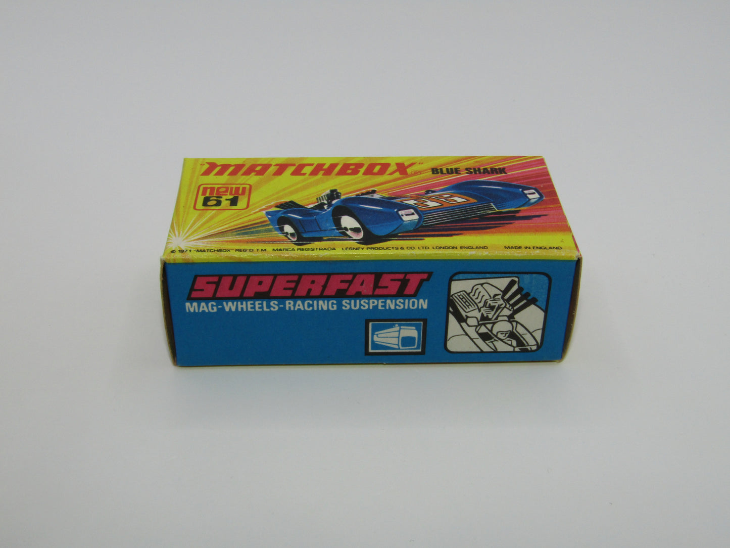 Matchbox Superfast 61B Blue Shark BROWN WILDCAT Label & SILVER Base