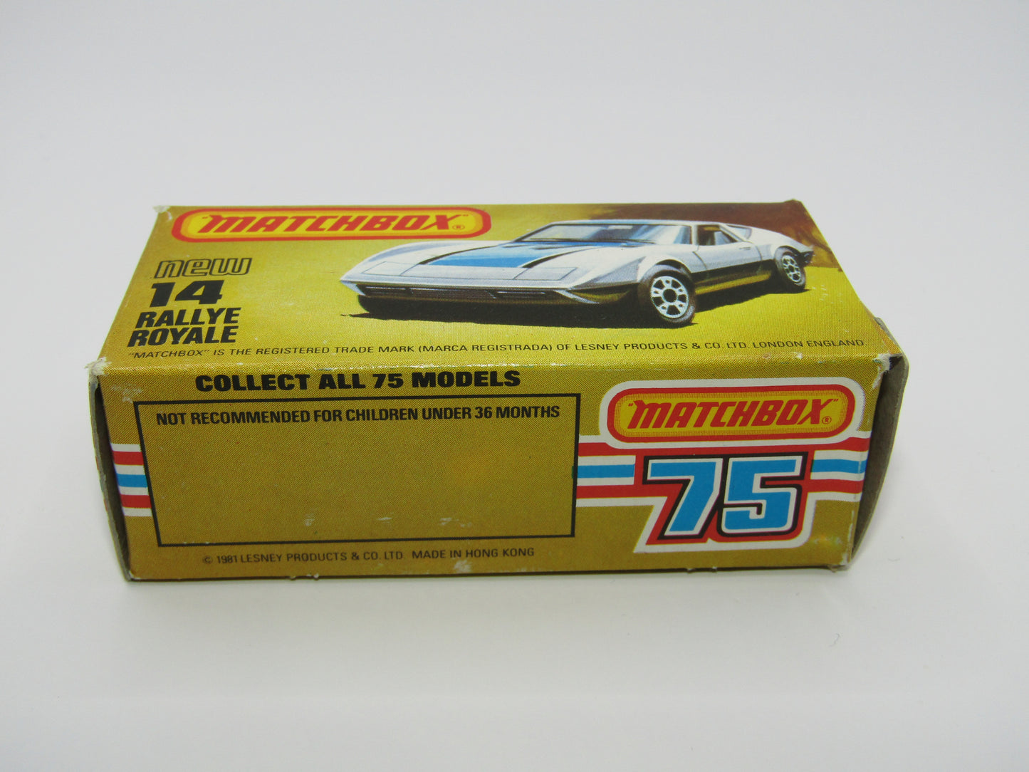 Matchbox Superfast No 14D Rallye Royale (Monteverdi Hai Cast) Amber Windows 5 Spoke Wheels, USA Picture Box