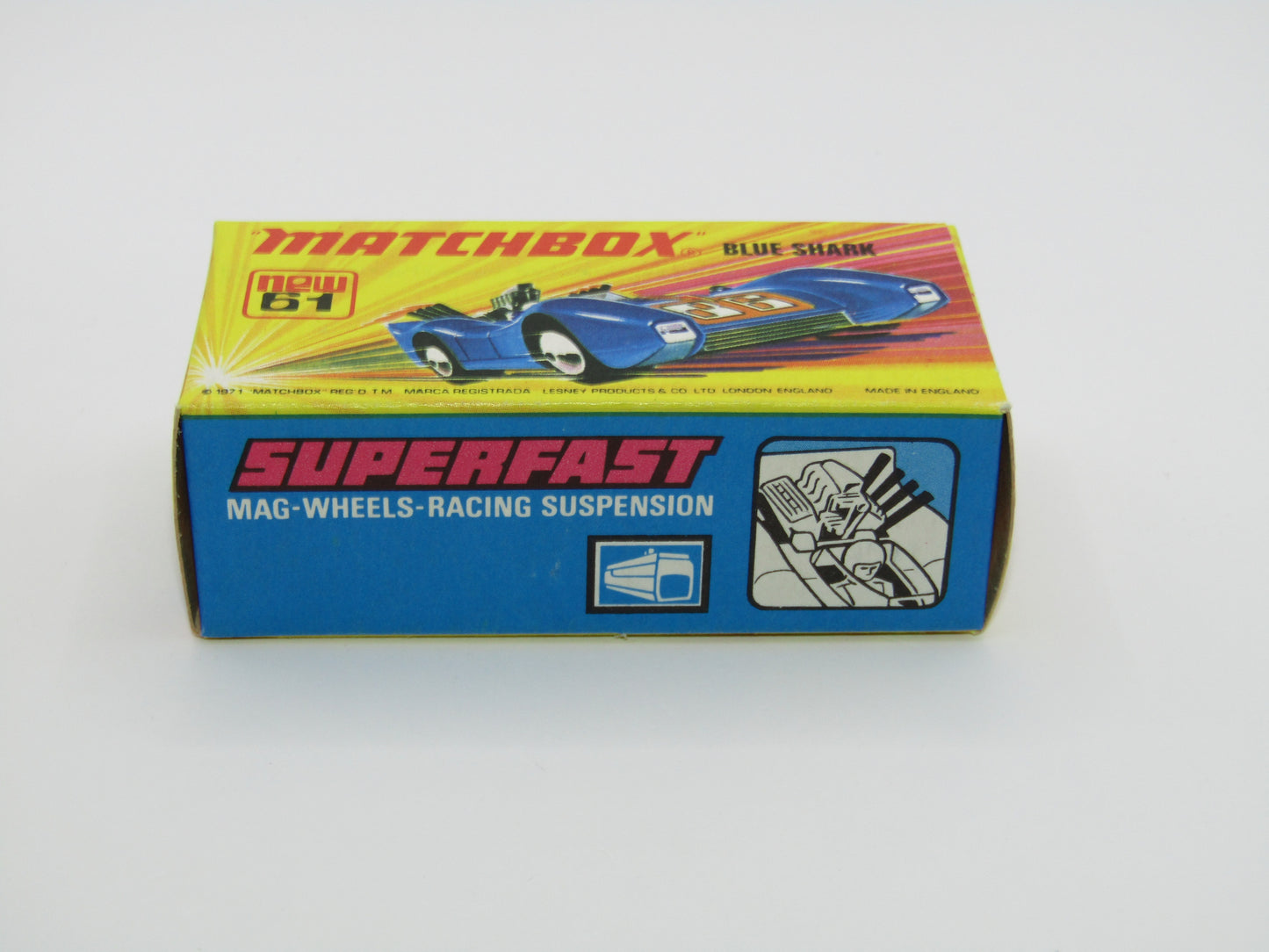 Matchbox Superfast 61B Blue Shark Silvery Metallic Blue SILVER Base