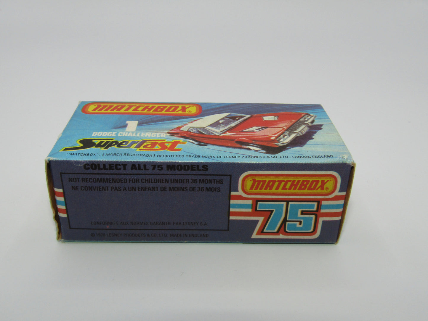Matchbox Superfast 1C Dodge Challenger Light Red 5 Arch Wheels Chrome Interior