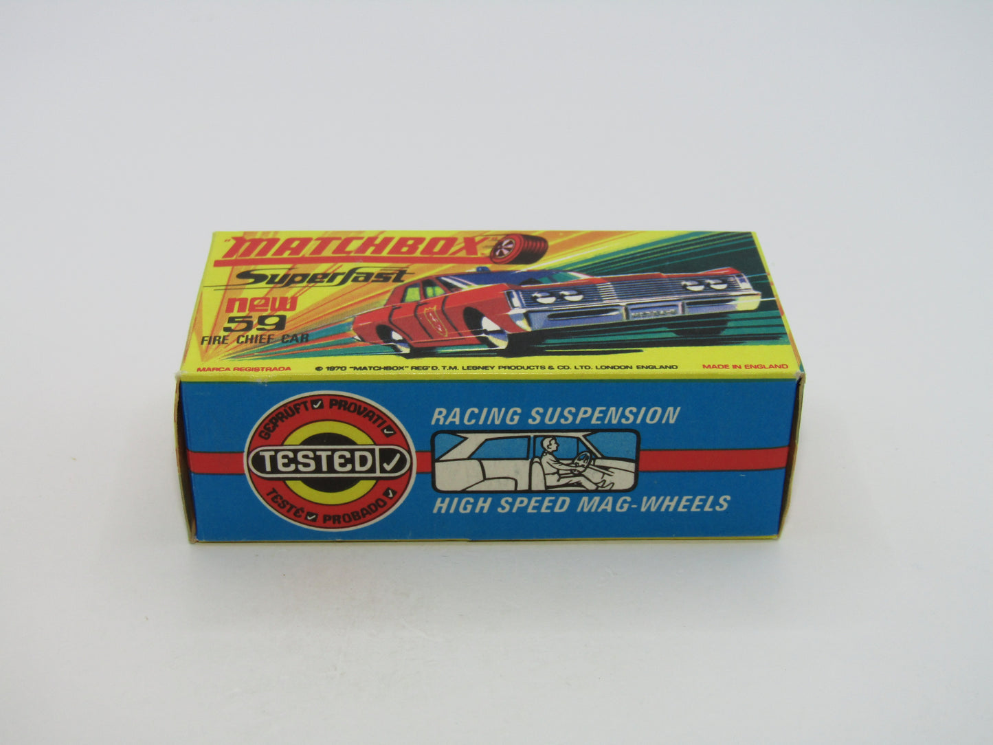 Matchbox Superfast 59B Mercury Fire Chief PURPLE Windows Blue Roof Lights