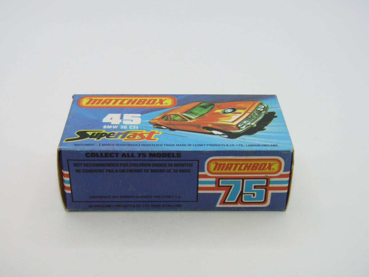 Matchbox Superfast 45B BMW 3.0 CSL White Yellow Roof Light Polizei RARE