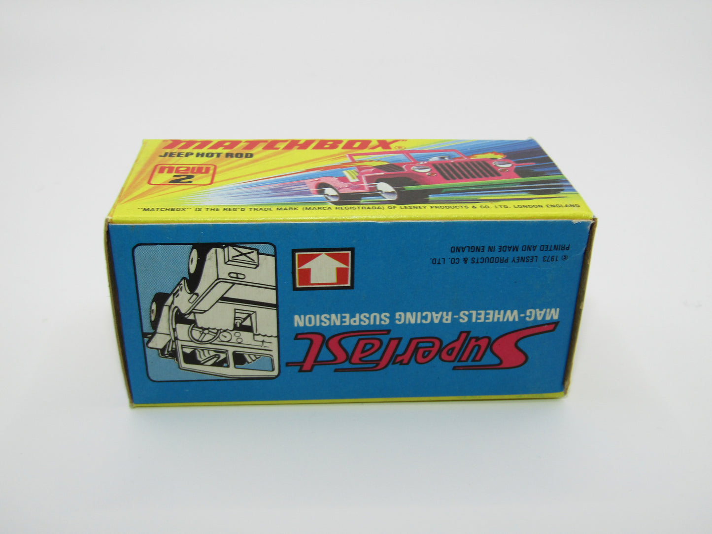 Matchbox Superfast 2B Jeep Hot Rod, Hot Pink WHITE Interior 4 Spoke Wheels