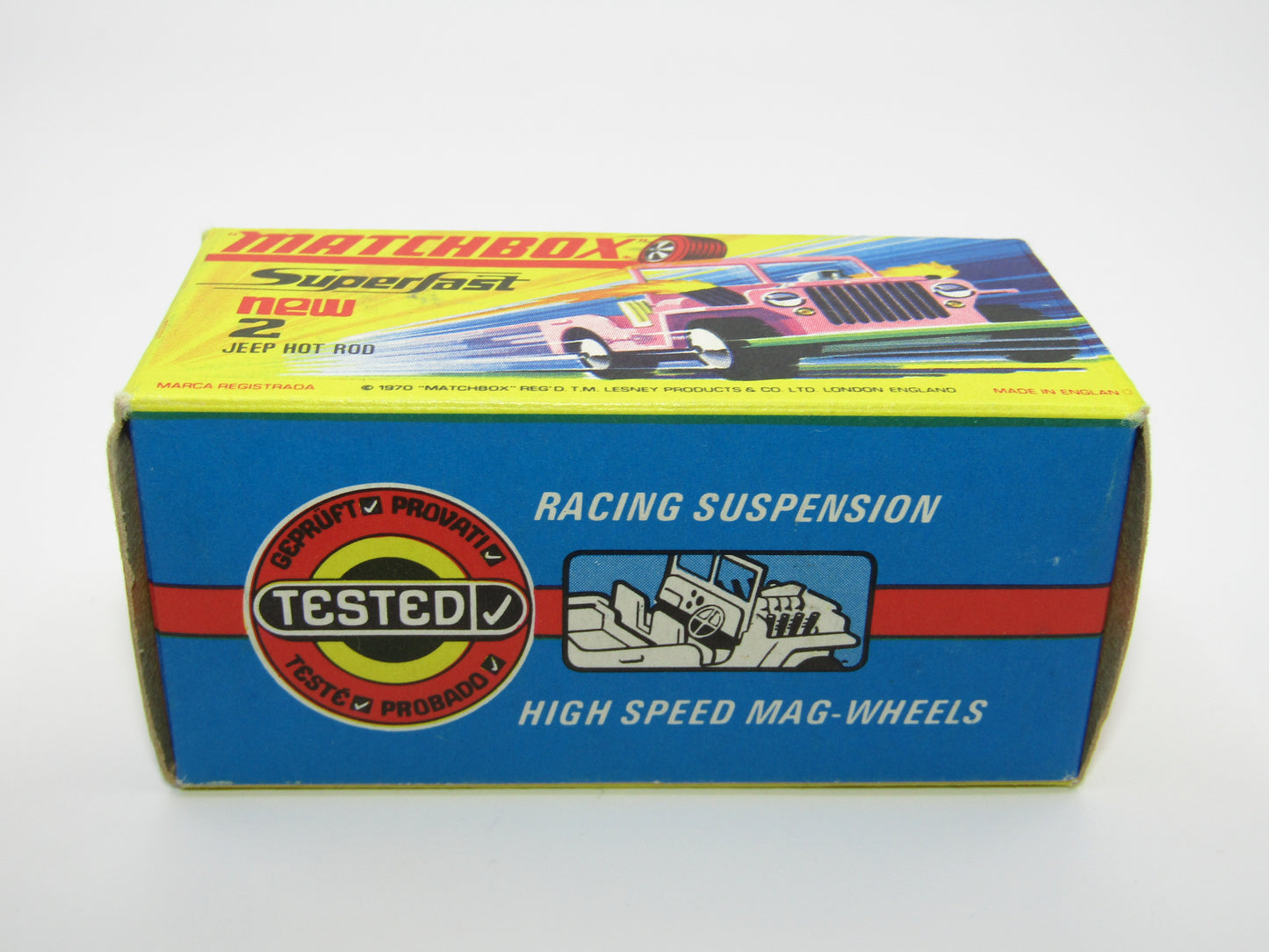 Matchbox Superfast 2B Jeep Hot Rod, Hot Pink, DARK YELLOW Interior