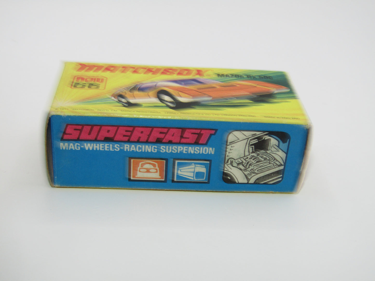 Matchbox Superfast 66B Mazda RX500 LIGHT Orange White Base