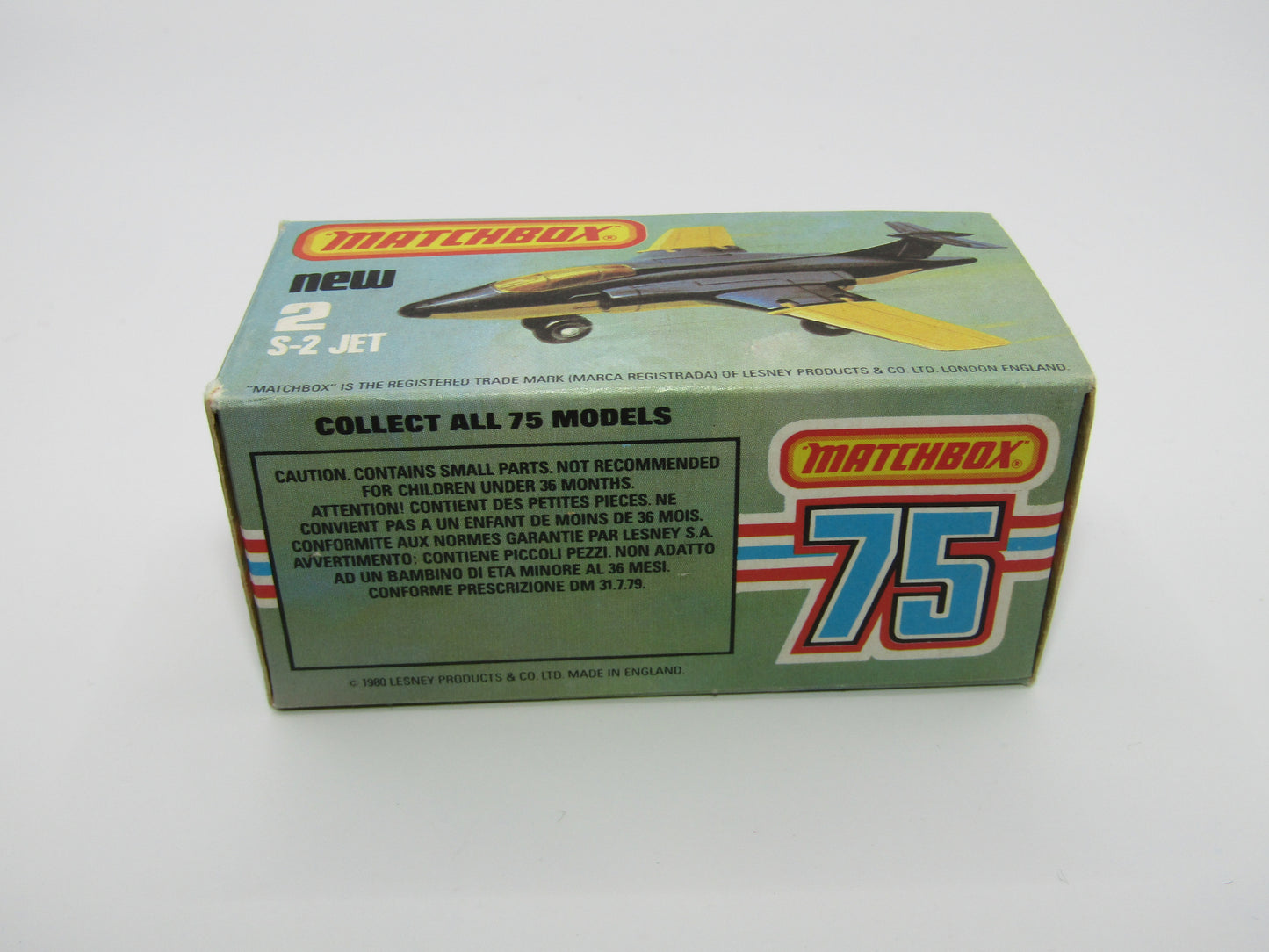 Matchbox Superfast 2D S2 Jet Metallic Blue & Grey PLAIN wings No Tampo