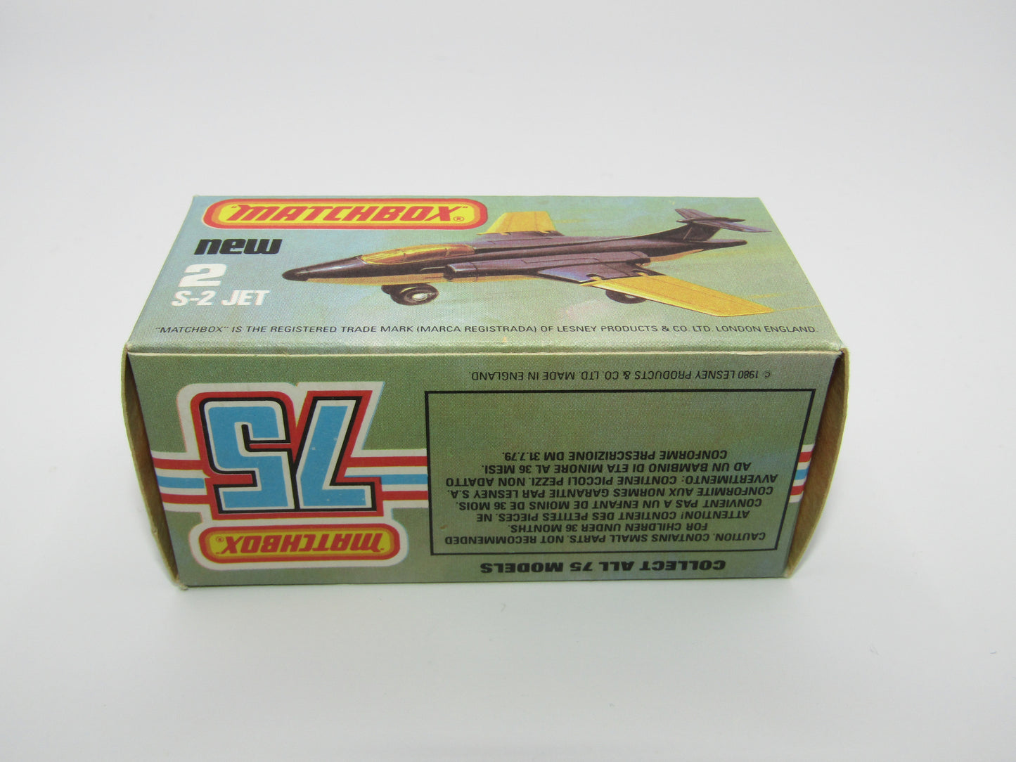 Matchbox Superfast 2D S2 Jet Black & Yellow RED Window