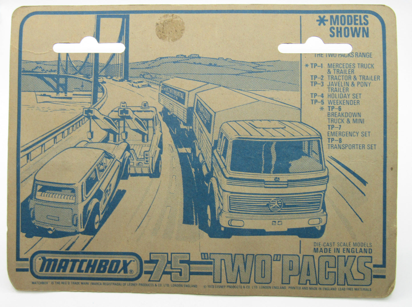 Matchbox Superfast Twin Pack TP-1 Mercedes Truck & Trailer Light Yellow Canopy