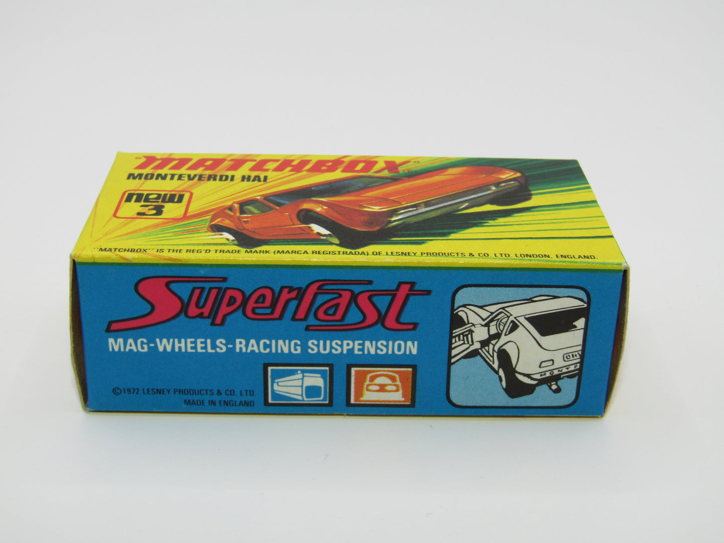 Matchbox Superfast 3B Monteverdi Hai Dark Orange "16" Label, Unpainted Base