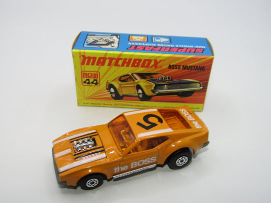 Matchbox Superfast 44B Boss Mustang Untreated Pre-Production base