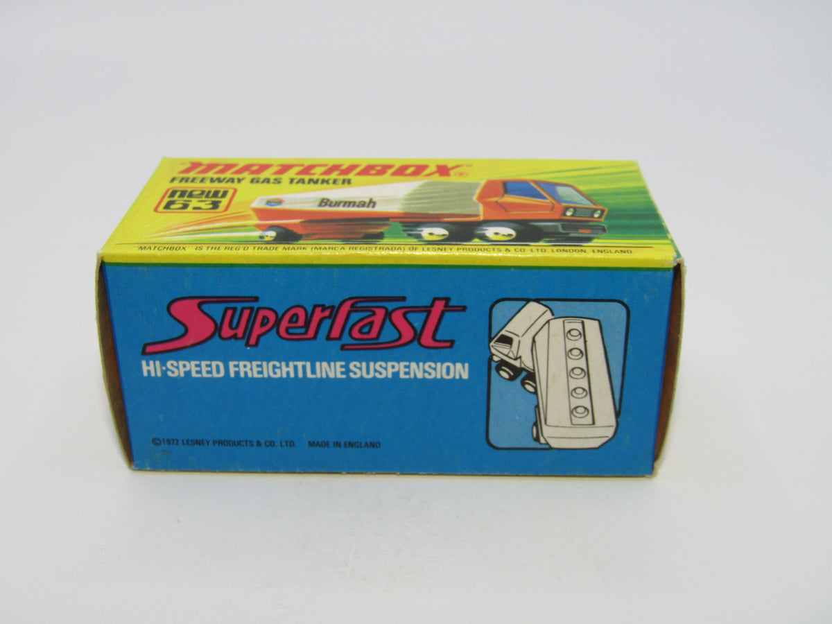 Matchbox Superfast 63B Freeway Gas Tanker Burmah BOX MATCHER Very Rare