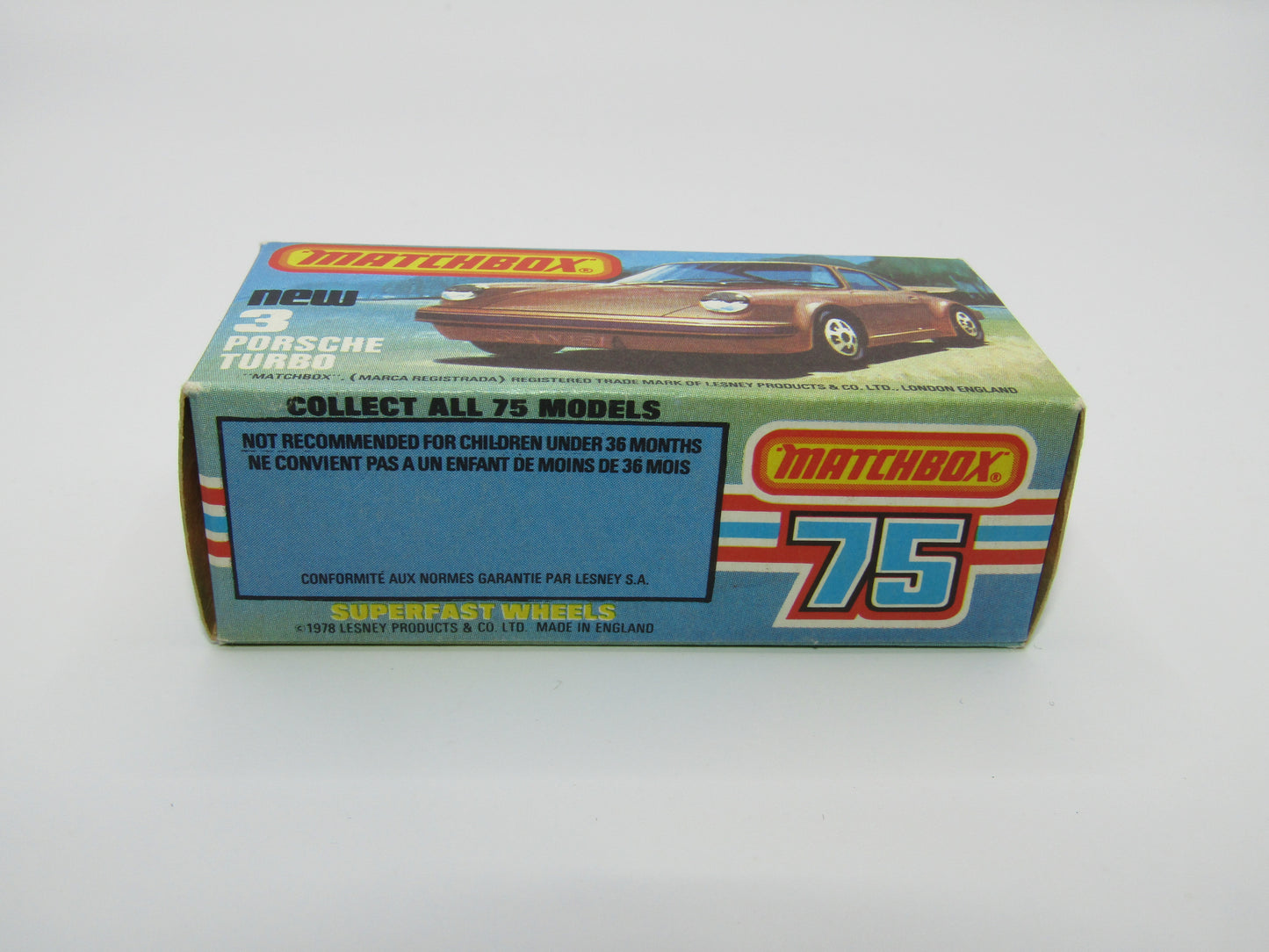 Matchbox Superfast 3C Porsche Turbo Silver, TAN Interior, BROWN base