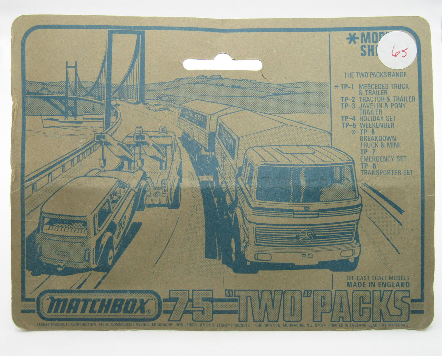 Matchbox Superfast Twin Pack TP-3 AMX Javelin & Pony Trailer Kingfisher Blue