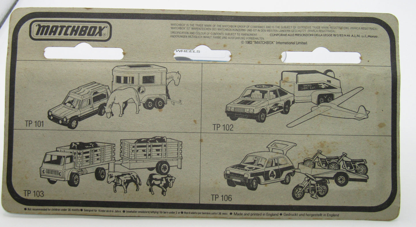 Matchbox Superfast Twin Pack TP-109 Citroen CX & Boat & Trailer "8" Label