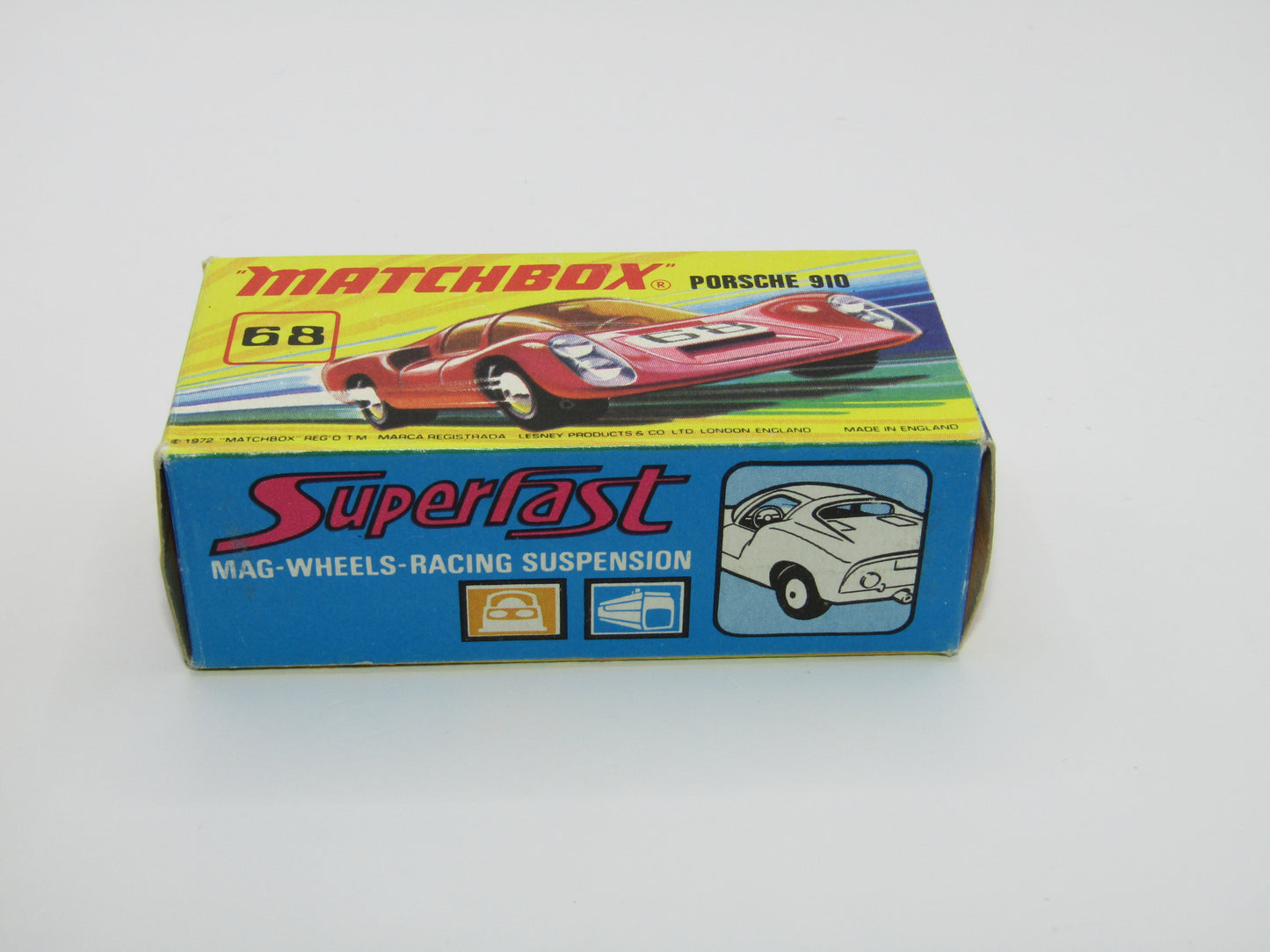 Matchbox Superfast 68A Porsche 910 Small 68 Label Narrow Wheels