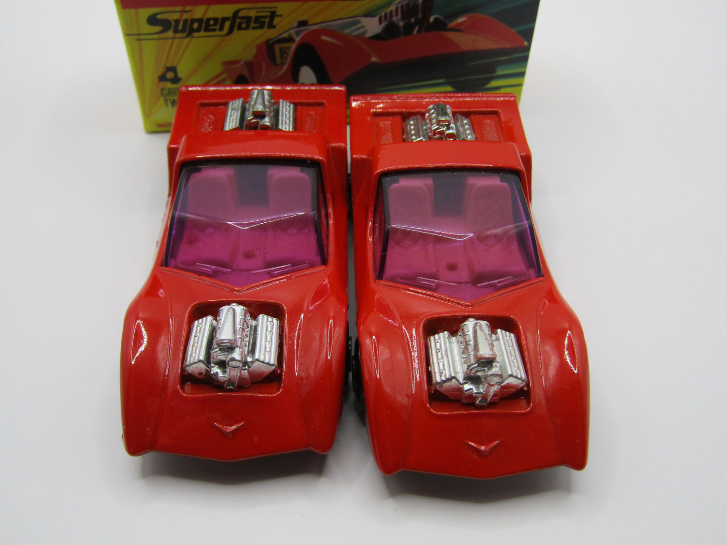 Matchbox Superfast 4B Gruesome Twosome RED Pale Yellow Interior