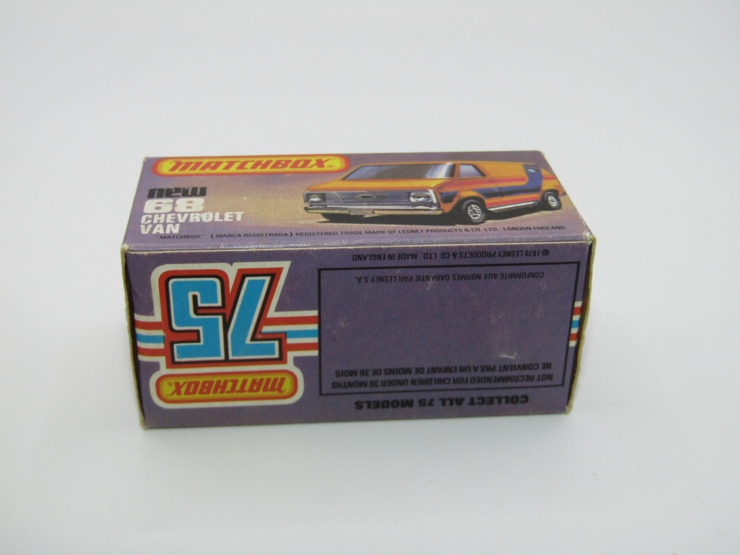 Matchbox Superfast 68C Chevy Van RED Windows