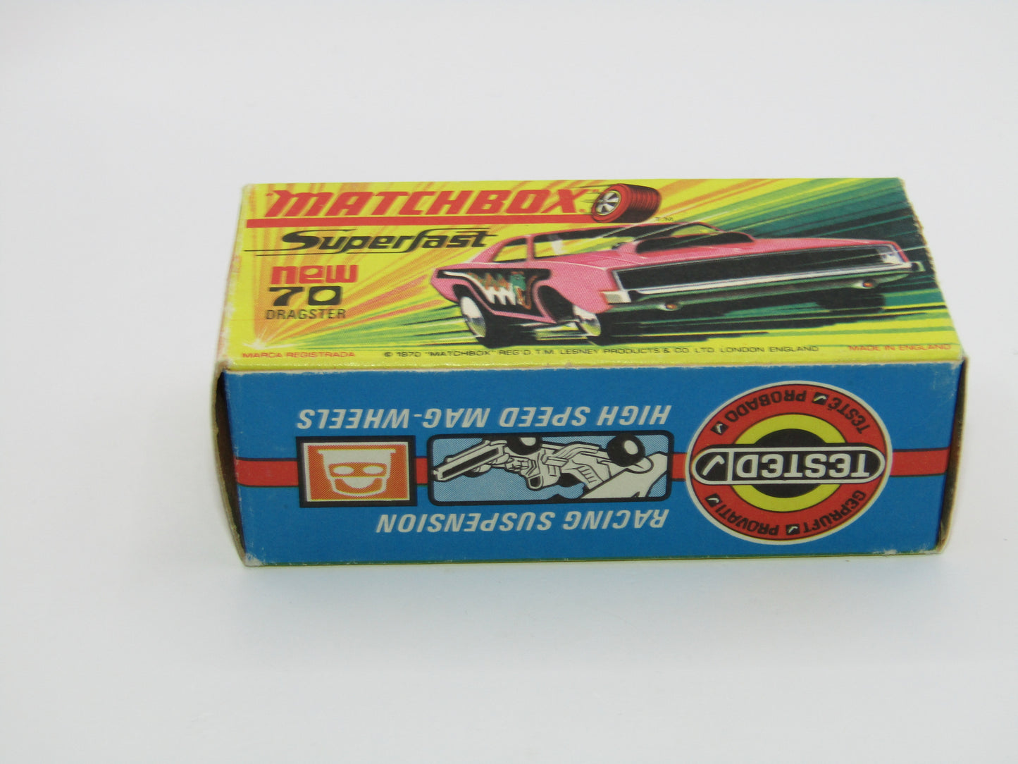 Matchbox Superfast 70B Dodge Dragster MET GREY Base DK Green Snake