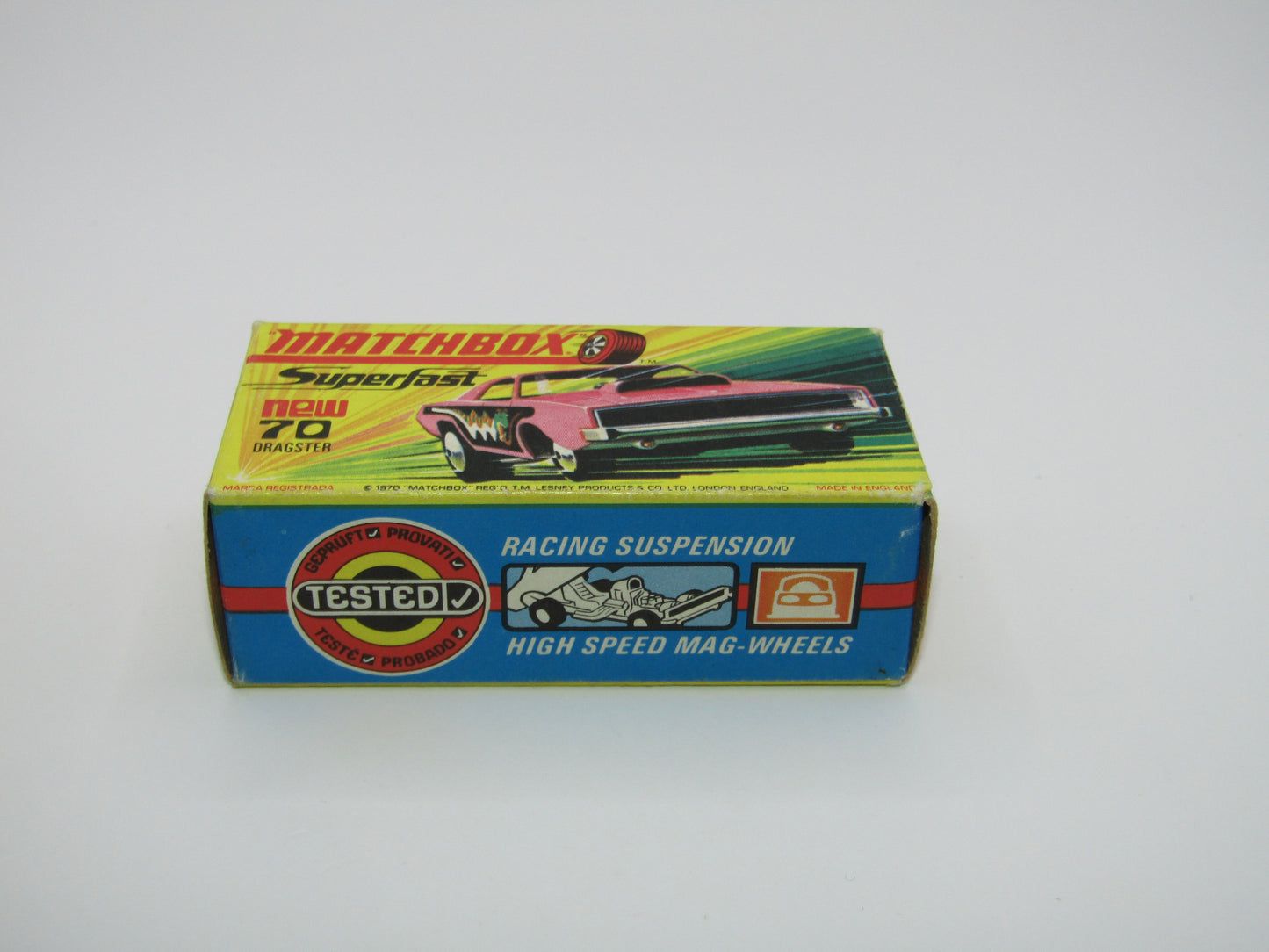 Matchbox Superfast 70B Dodge Dragster Dark Hot Pink Dark Yellow Base