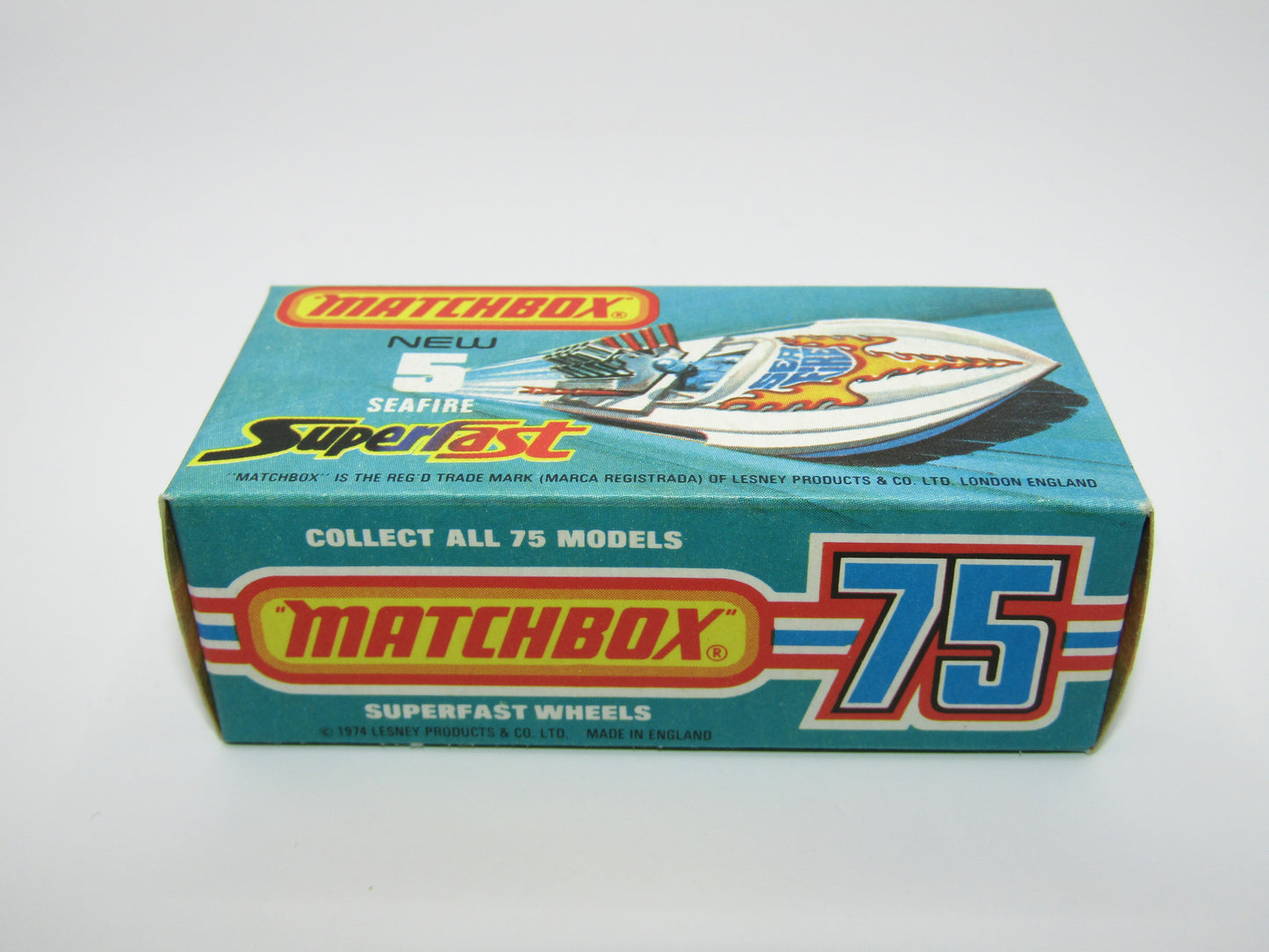 Matchbox Superfast 5B Seafire Boat, Red, RED Driver, YELLOW Base