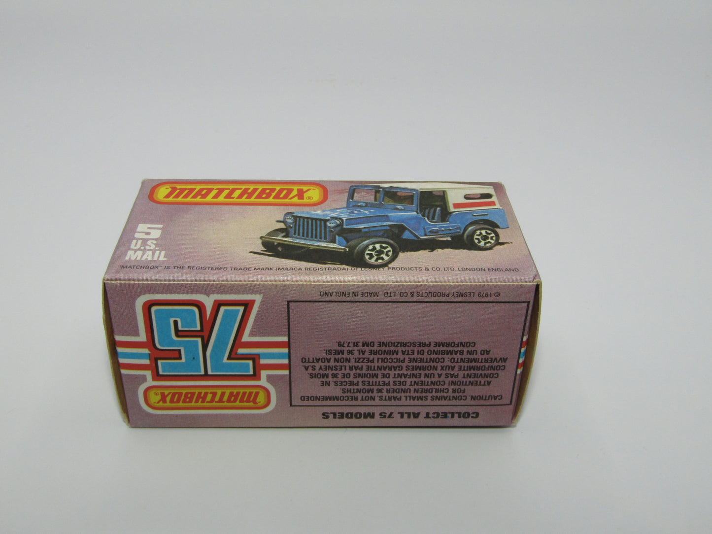 Matchbox Superfast 5C U.S Mail Truck Blue, LARGE LETTER FONT U.S MAIL TRUCK no 38 Base