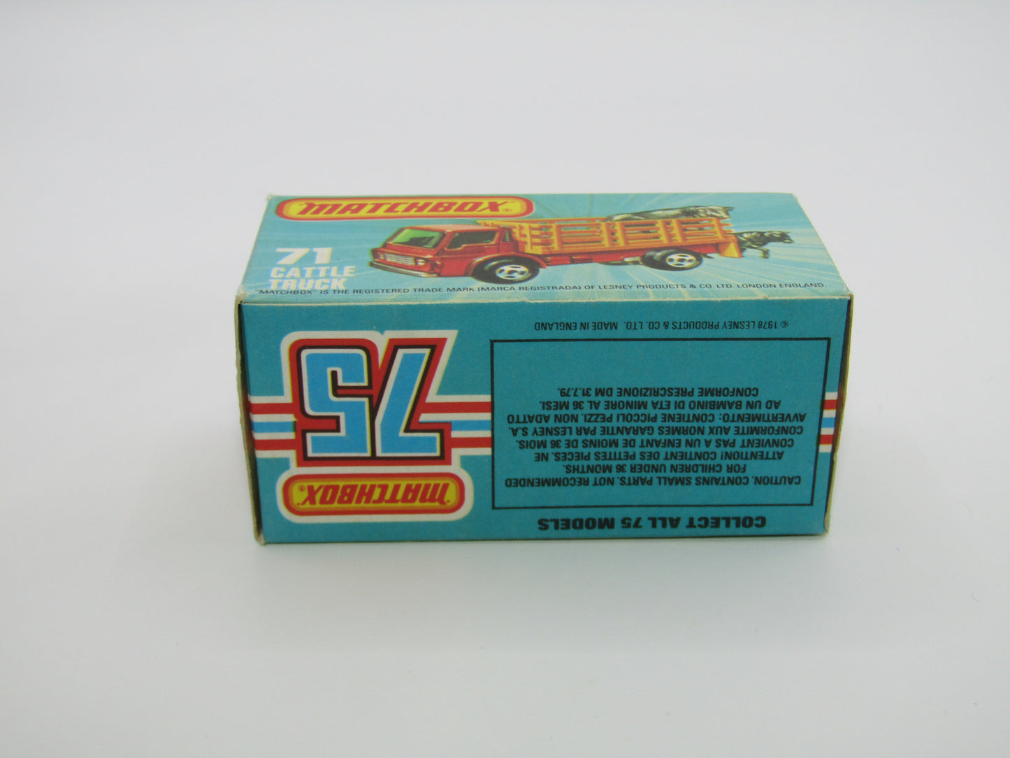 Matchbox Superfast 71C Cattle Truck FLAT GREEN, Light Amber Windows