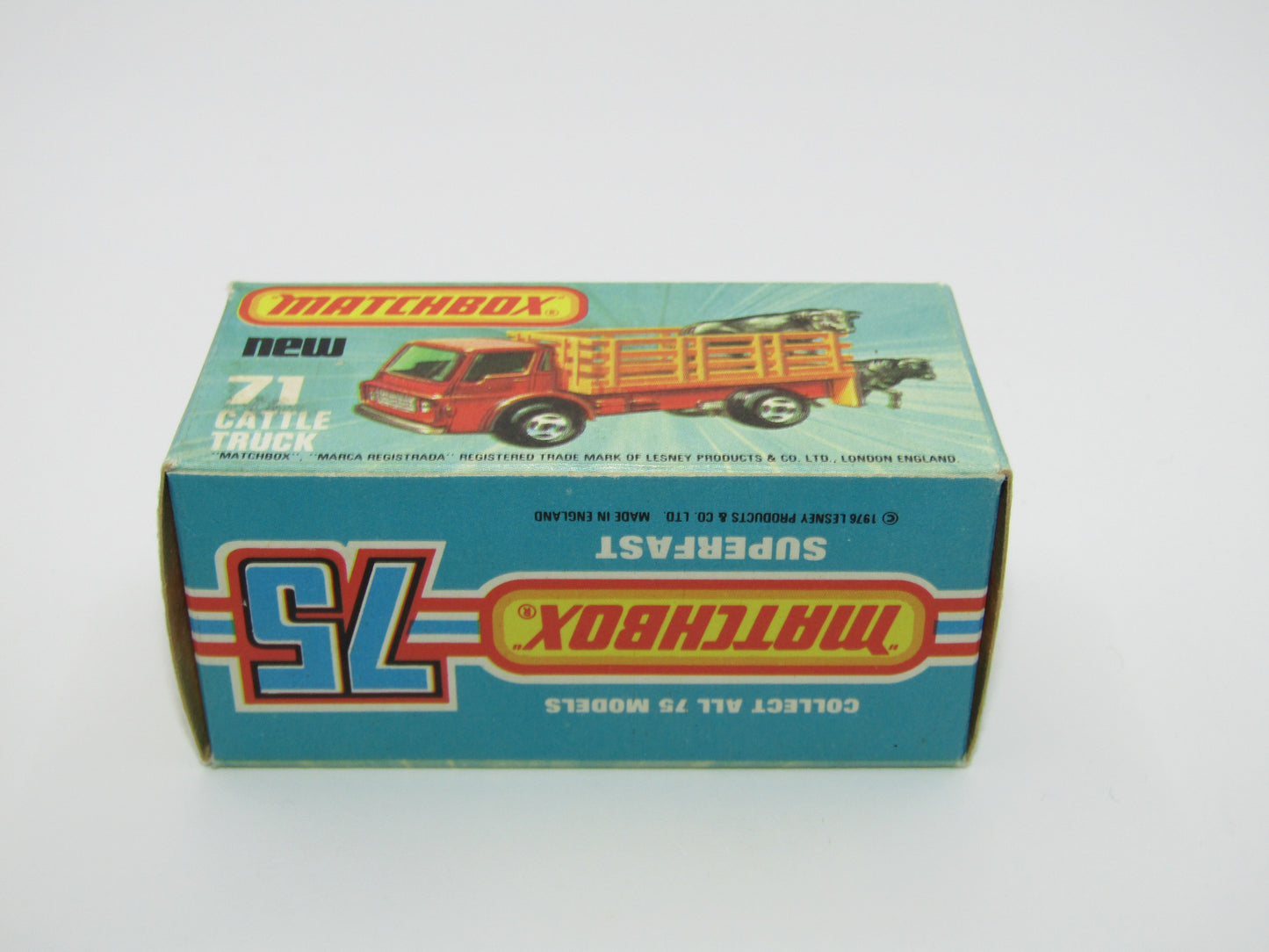 Matchbox Superfast 71C Cattle Truck Metallic Very DARK Bronze Blue Windows