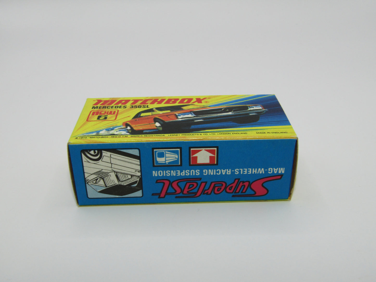 Matchbox Superfast 6B Mercedes 350SL Silver AvD Labels German Issue 5 Arch Wheels