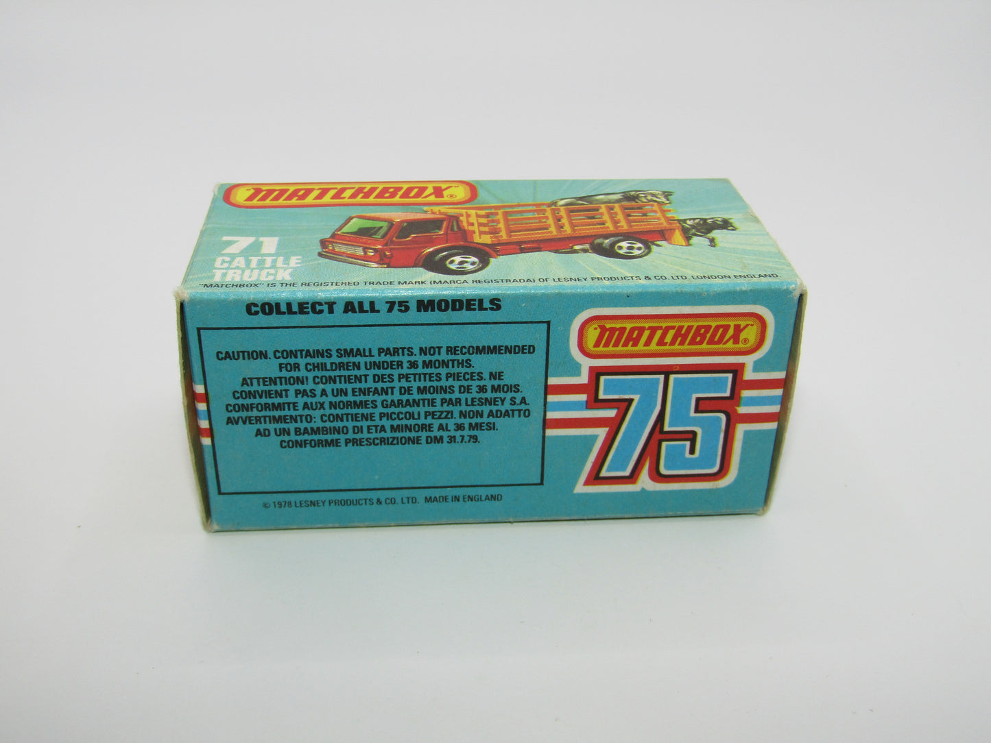 Matchbox Superfast 71C Cattle Truck Met Green AMBER Windows Orange Stakes