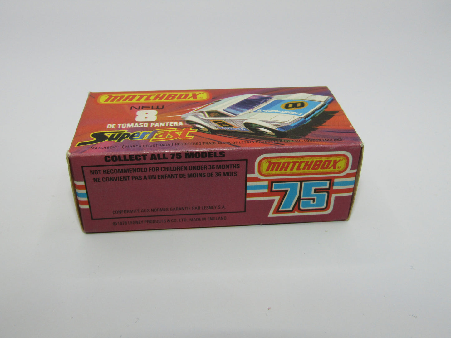 Matchbox Superfast 8C De Tomaso Pantera UNPAINTED Base with 5 SPOKE Wheels NO LABELS