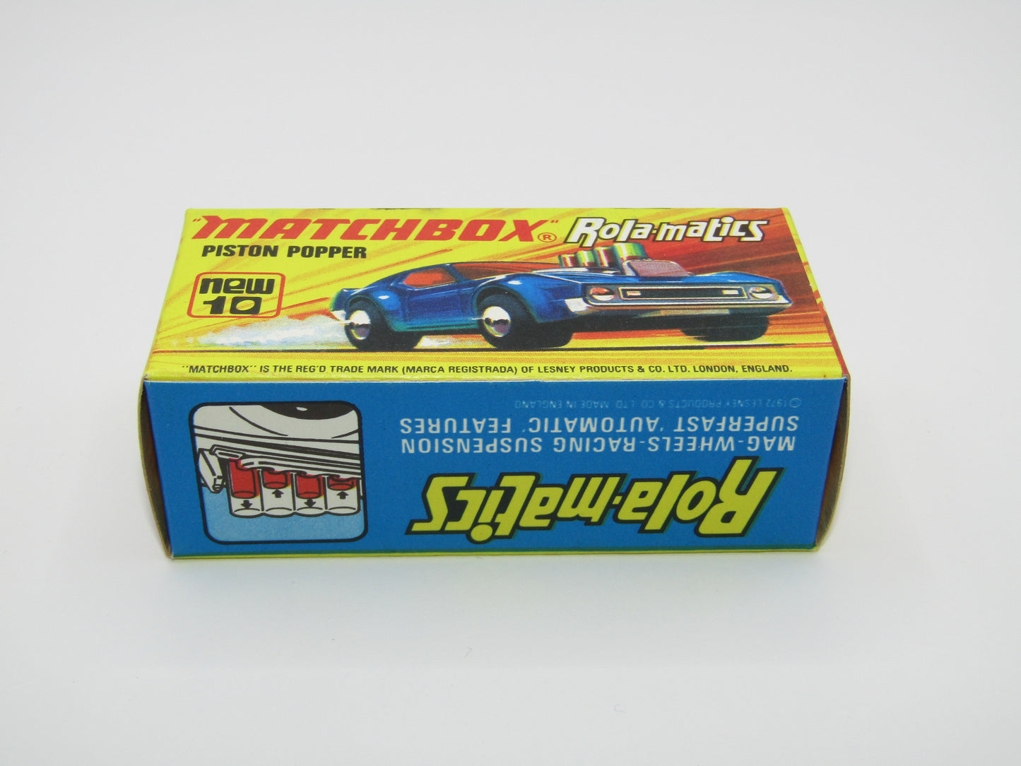 Matchbox Superfast 10B Piston Popper LIGHT AMBER Windows & SILVER BASE