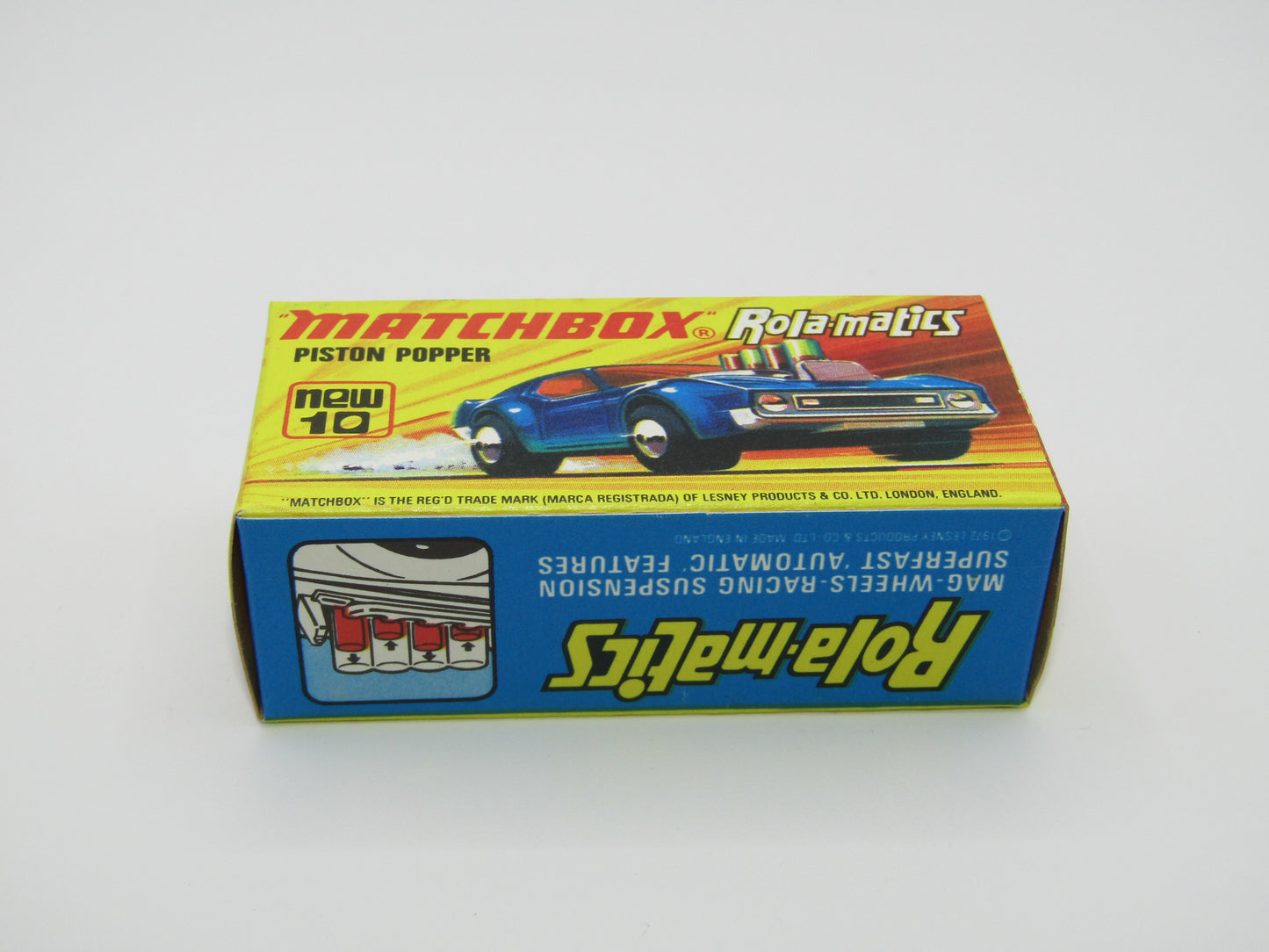 Matchbox Superfast 10B Piston Popper LIGHT Metallic Blue (looks Purple Blue), SILVER BASE