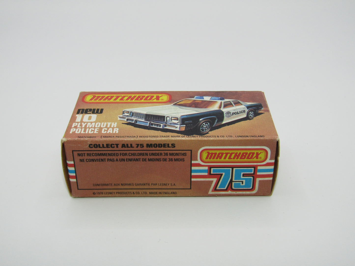 Matchbox Superfast 10C Plymouth Gran Fury Shield & Police Tampo Blue Green Windows