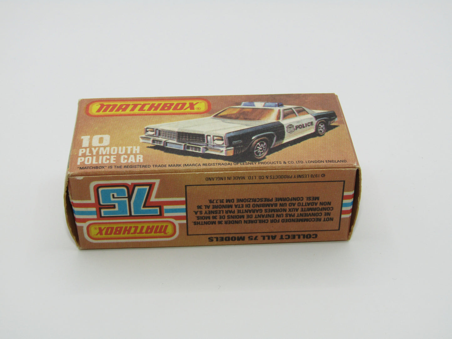 Matchbox Superfast 10C Plymouth Gran Fury Police & Shield Tampo DARK Amber Windows